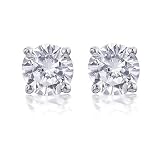 14k White Gold, Round, Diamond Stud Earrings (1/3 cttw, I-J Color, I1-I-2 Clarity)