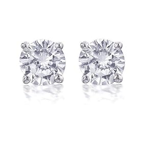 14k White Gold, Round, Diamond Stud Earrings (1 3 cttw, I-J Color, I1-I-2... by