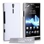 Yousave Accessories TM Wei� Hybrid Harte R�ckseiten Schutzh�lle F�r Das Sony Ericsson Xperia S LT26i Mit Displayschutzfolie Und Graues Micro-Faser Putztuch