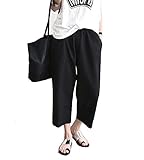 （ナンニング9）Naning9 ガウチョパンツ リネン ワイドパンツ レディース ガウチョパンツ レディース ロング きれいめ ウエストゴム ガウチョ パンツ レディース スラックス ブラック