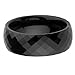8mm Faceted Black Men's Tungsten Wedding Band