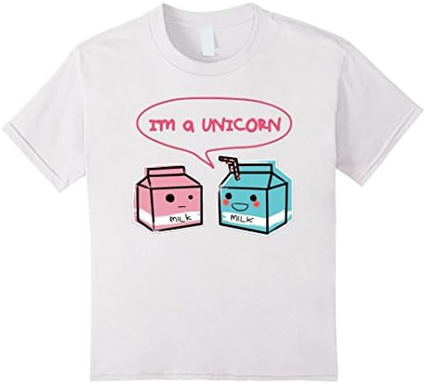 Kids Funny Unicorn Shirt, Cute Milk Carton, Kawaii New T-Shirt 10 White