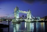 Tower Bridge (London, Lights) Art Poster Print - 24x36 Poster Print, 36x24