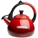 Le Creuset Enameled Steel 1.6 Quart Oolong Tea Kettle, Cherry