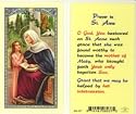 St. Anne Prayer Holy Card (800-037) - 10 pack