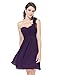 Ever Pretty One Shoulder Flowers Padded Ruffles Short Bridesmaid Dress 03535