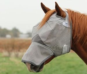 Cashel Fly Mask With & Without Ears and/or Nose 7 Sizes (With Nose Only, Horse)