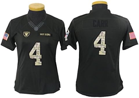 Derek Carr #4 2016 Salute to Service Jersey Women's Anthracite XL