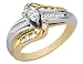 Diamond 1/2 Carat (ctw) Marquise Cut Engagement Ring in 14K White and Yellow Gold