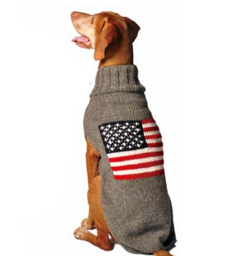 Chilly Dog American Flag Dog Sweater, X-Large
