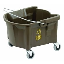 Continental 226-3BZ, Bronze Splash Guard Mop Bucket with 3" Grey Non-Marking Casters and International Caution Symbol, 26 quart Capacity (Case of 1)