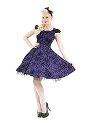 Fitted Vintage Velvet General Print Flared-Skirt  Dress