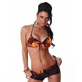 B�gel-Neckholder-Bikini mit Muster & Panty