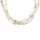 80 Inch, 7-8mm Potatoe and Irregular Shape Pink, Peach and Lilac Pearl Necklace