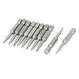 uxcell トライアングルドライバービット メタル 80g シルバートーン 50mm 6mm