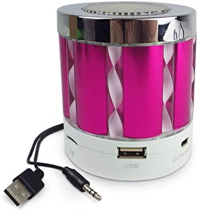 Portable Bluetooth Speaker with Flashing Lights and Radio - Hot Pink