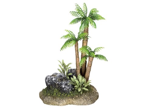 Nobby Aquarium Dekoration Aqua Ornaments "PALMEN" mit Pflanzen; L12 x B9,5 x H17 cm