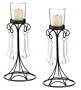 12 WEDDING JEWELLED TEARDROP VOTIVE CENTERPIECES 9 1/2" TALL