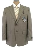 Review Ralph Lauren  / Ralph Lauren Mens Single Breasted 2 Button Brown Windowpane Wool Suit - Size 40R