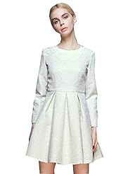 Winter Long Sleeves Jacquard Lace Viscose Prom Dress 