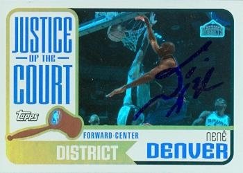 Nene Autographed/Hand Signed Basketball Card (Denver Nuggets) 2003 Topps District #JC-10