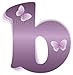 Wall Letter Stickers Custom Name Decals Girls Personalized Initial Baby Nursery Kids Room Decor Child Playroom Bedroom Home Vinyl Alphabet Removable Peel Stick Butterflies (Letter b Purple Butterfly)