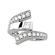 14K White Gold Diamond Ring - 0.87 Ct.