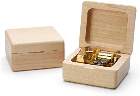 Teenment Handmade Natural Wooden Music Box from Sankyo Musical Movement (Play:Canon)