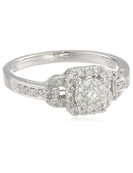 Sterling Silver Cluster Octagon Diamond Ring (1/4 Cttw, H-I Color, I2 Clarity)