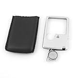 uxcell LED拡大鏡　3X 6X　ホワイト　LED照光カード ポケット ルーペ拡大鏡