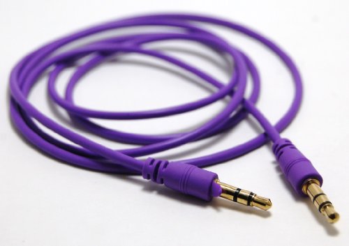 CablesFrLess (TM) Purple 3ft 3.5mm Auxiliary (AUX) Audio Jack cable