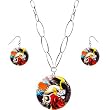 Tattoo Inspiration Rose Passion Eagle Necklace Earring Set