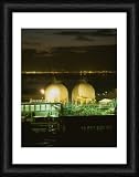 Framed Print of Two gas storage spheres at ICI chemical works from Science Photo Library