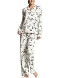 Hue Women's Knit Notched Moose Pattern, Off White, Medium