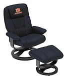 Auburn Tigers Leather Swivel Chair with Ottoman
