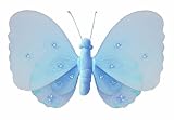 10 Blue Gems Layered Butterfly nylon hanging ceiling wall baby nursery room wedding decor decoration