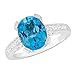 3.3 Carat Light Blue Color White 14K Gold Certified Topaz and Diamond Engagement Ring