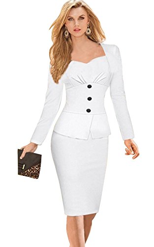 Babyonlinedress® Office OL Wear to Work Long Sleeve Bodycon Casual Party Pencil Dress