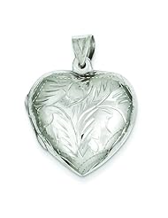 Sterling Silver Heart Locket Pendant Jewelry 28mm