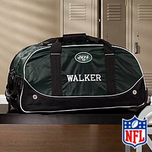 Personalized New York Jets Rolling Duffel Bags