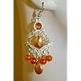 Saka's Silver Toned Acrylic Beads Chandelier Earrings