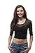 v Neck Crop top with mesh Contrast
