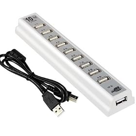 10 Ports USB 2.0 HUB High Speed for PC Laptop Mac
