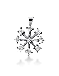 Diamond Snow Flake 14K Gold Pendant