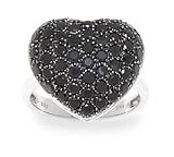 Black Diamond Heart Ring