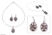 Garnet jewelry set, 'Floral Abstractions' 16.1 L