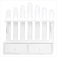 White Picket Fence Curio Shelf Shelves Drawer Storage