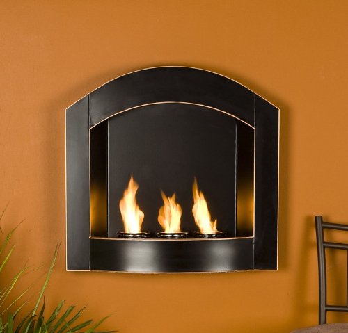Wall-Mounted Indoor/Outdoor Fireplace - Black