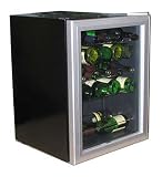 Vinotemp VT-24S 24-Bottle Wine Chiller, Black and Silver