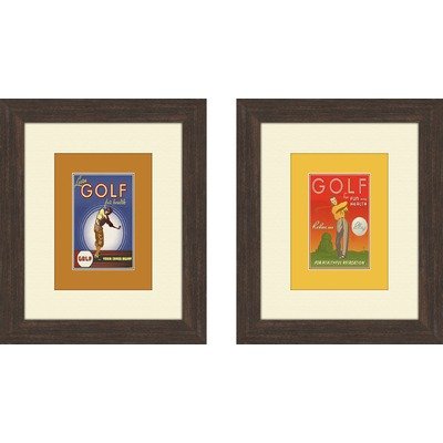 Vintage Golf Framed Art (Set of 2)